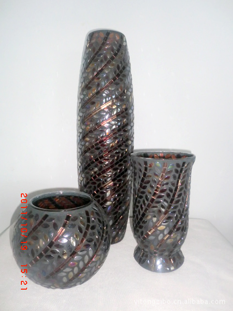 【出口欧美精美手工制作马赛克贴片工艺花瓶】价格,厂家,图片,玻璃工艺品,淄博易通轻工制品-